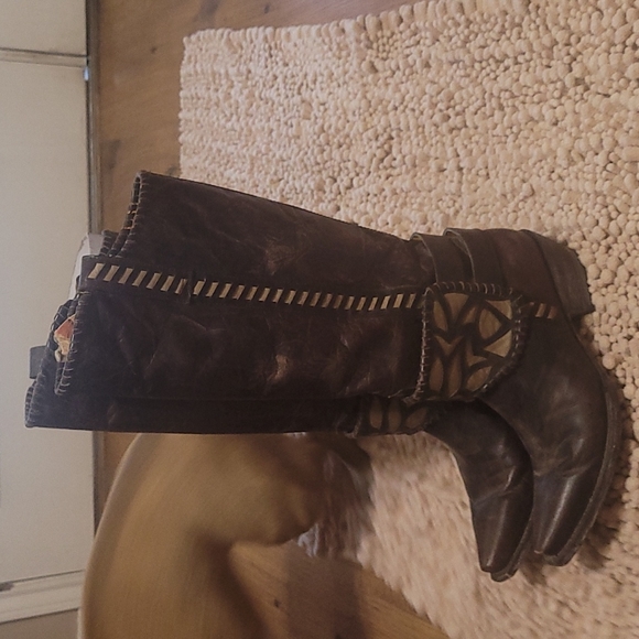 Old Gringo 7 1/2 B Distressed walking heel knee Boots - Picture 3 of 16